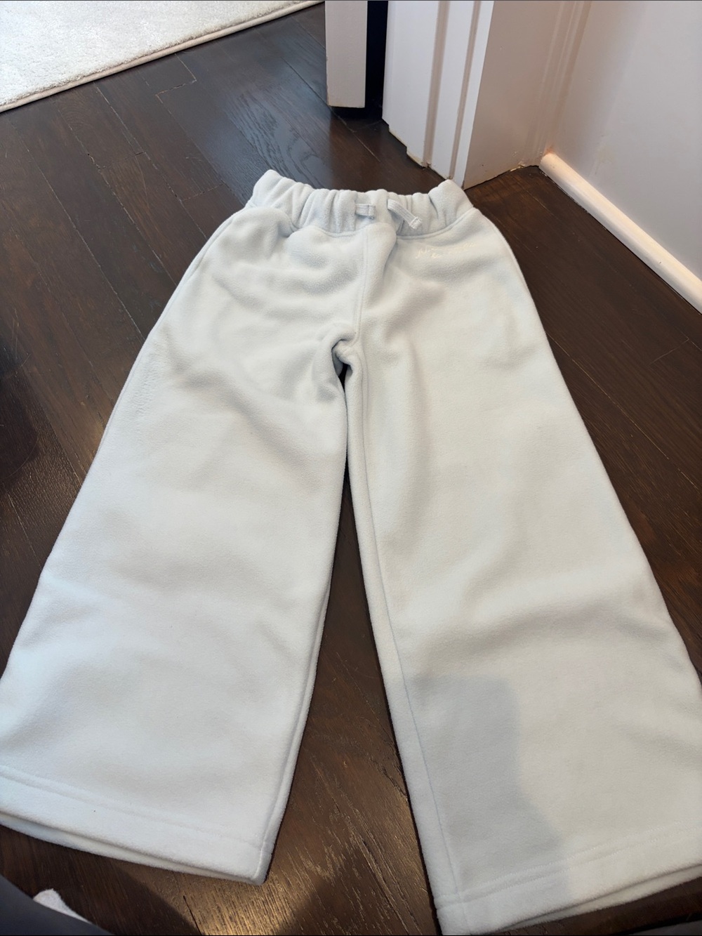 Kids Wide-Leg Fleece Pants in Light blue - Cozy Pull-On Bottoms